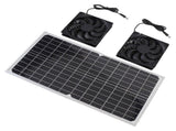 Solar Powered Dual Fan Kit 16W Monocrystalline Solar Panel with Aluminum Frame Solar Exhaust Fan for V1294-YM0901-3111250057811