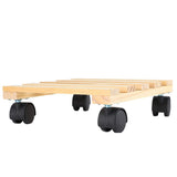 Wooden Flower Plant Pot Base Roller Moving Tray Rack Holder with Wheels for Garden Supplies V1294-YM0901-3111200163411