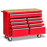 9 Drawers Tool Box Chest Cabinet Trolley Box Garage Storage Toolbox Red 1000lbs V465-86512