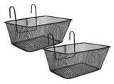 2Pcs Simple Practical Bike Front Metal Storage Basket V1366-AZ2-W-13603