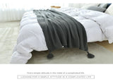 Khaki 1130*170cm Nordic Style Tassel Knit Throw Blanket - Soft Polyester Sofa Blanket with Pineapple V888-ELOSUNG50759