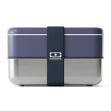 Monbento Mb Sense Original The Two-Tier Metal Food Container Sense Original - Natural Blue V398-MO-70460060