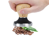 58mm Stainless Steel Flat Coffee Tamper Powder Pressed Hammer with Height Adjustable Wooden V1294-YM0901-3118200176411