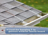 25 Sets 5" Aluminum Roof Gutter Hanger with Straps for Fixing Without Eaves, Ideal for Aluminum and V1258-DP02-C-2845
