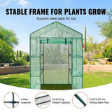 Walk-in Green House, 4.6 x 2.4 x 6.7 ft Greenhouse with Shelves, Set Up in Minutes, High Strength PE V952-ZXJZWSFMTCGLSKFP5V0