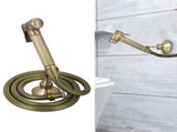 G1/2in Vintage Copper HandHeld Toilet Seats Bidet Sprayer with Hose Fixed Base Bathroom Supply V1294-YM0901-3112200106311