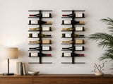 Artiss Wall Mounted Wine Rack Holder Black Metal - Set of 2 WR-AC-MOUNT-9B-BKX2
