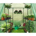 Green Fingers Greenhouse 1.2x1.9x1.9M Walk in Green House Tunnel Plant Garden Shed 4 Shelves GH-WALK-19X12-GR