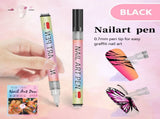 Black 0.7mm Nail Art Doodle Pen 12 Sticks- Single Color Acrylic Marker for Nail Design, No-Bake V888-ELOSUNG28321