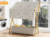 100x155cm Wood Clothes Rail Garment Rack with Freestanding Storage Shelf V63-840731