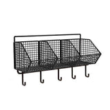 Black Kitchen Wall Hanging Storage Basket, Stackable Kitchen Counter Fruit Organizer, Wire Baskets V1192-AZ-W-29626