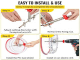 Adjustable Hole Saw Cutter Kit, 1-5/8" to 11-13 /16" , Recessed Hole Saw with PC Dust V952-FJKK1581113166YC0V0