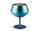 2 Pcs Blue Detachable Stainless Steel Wine Glass - 14oz Portable Stemmed Goblet for Outdoors V888-ELOSUNG27234