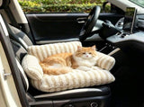 Cozy Foldable Pet Sofa Bed with Plush Sherpa Fleece A Portable, Warm Retreat for Cats and Small V1341-ZY-23Q9DWBL-BEIGE