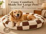 Medium Large Pet Donut Bed -80cm outer diameter, Soft Plush Round Dog Bed and Cat Bed V888-ELOSUNG54602