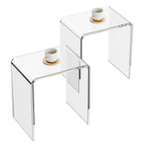 Acrylic End Table, 2 pcs C-Shaped Lucite Side Tables, Clear Acrylic Side Table for Drink, Food, V952-YKLBZXTMSLGZUJFPMV0