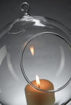 10 x Hanging Clear Glass Ball Tealight Candle Holder - 10cm Diameter / High - Wedding Globe V382-CLRBALL10CMX10