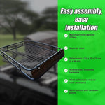 Universal Roof Rack Basket - Car Luggage Carrier Steel Cage Vehicle Cargo V63-831441