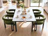 Artiss Dining Chairs Set of 4 Velvet Upholstered Barrel Chairs with Curved Armrests & Back Green UPHO-C-DIN-2553-GNX4