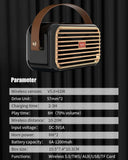 Retro Smart Wireless Speaker Portable for Desktop PC With High-Quality Stereo Hifi Sound V571-HZRETROBTS021-B