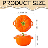 Pumpkin Dutch Oven, Mini Ceramic Casserole Pot with Lid, Pumpkin-Shaped Baking Dish for Souffls and V1370-AZ4-17277