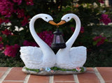 Swan Garden Statue, with Solar Hanging Lantern Light, Romantic Swan Couple Outdoor Solar Lights V1369-AZ3-W-09958