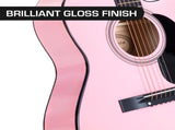 Karrera Acoustic Cutaway 40in Guitar - Pink ACG40-PK