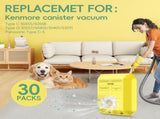 30 Pack Vacuum Cleaner Bags it or Kenmore Canister C/Q 5055 50555 50557 50558 and Panasonic V1259-DP01-F-322
