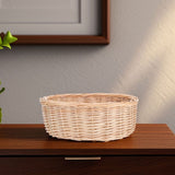 Multifunctional Khaki Woven Bread Basket for Table Serving and Kitchen Storage V1366-AZ2-W-25061
