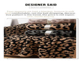 Grey and Black Luxurious Leopard Print Knit Throw Blanket - Ultra-Soft Jacquard Plush for Sofa, Bed V888-ELOSUNG27779