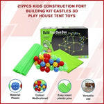 217pcs Kids Construction Fort Building Kit Castles 3D Play House Tent Toys V63-849541