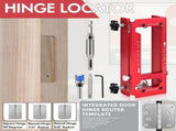 9-Piece Hinge and Door Lock Installation Kit with Adjustable Locator Template, Hole Saws and Drill V1341-ZY-NDX85Q87-RED