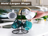 Mug Tree for Large Cups, Counter Coffee Mug Holder with 6 Hooks, Metal Coffee Cup Holder Tree, V1258-DP02-C-412