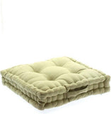 Beige Tufted Cotton Floor Cushion with Handle, Extra Thick, 38.5 x 38.5 x 8 cm V1188-MS-731-119