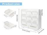 Desk Storage Organizer with 11 Mini Drawers - 4 Tier Plastic Desk Accessories & Workspace Organizers V1192-AZ-W-12164
