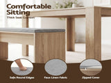Artiss 3 Piece Dining Sets, 120cm Wooden Dining Table and 2 Upholstered Chairs Set, Space-Saving DSET-TAB120-BEN90-WD