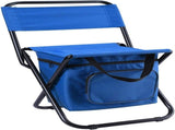 Portable Folding Camping Chair with Insulated Cooler Bag, HeavyDuty Steel Frame Fishing Chair with V1188-MS-901-006
