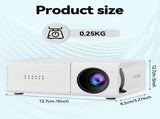 White M3S 1080P Mini Projector AU Plug Includes Manual V1221-WHITE-M3S-1080P-MINI-PROJECTOR-AU-PLUG-INCLUDES-MANUAL