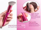 Hot red Professional Makeup Brush Set Cruelty-Free, Versatile for Foundation, Blush & V1107-HOT RED PROFESSIONAL MAKEUP BRUSH SET