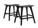 2X Wooden Bar Stool Padded PU Leather Dining Chair KANSO 65cm BLACK V274-FT-BSWO-AM552P-BK2