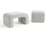Interior Ave - Hendrix Arched Textured Ottoman - Frosted Stone V355-IA-OTT-HND-FG