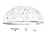 Garden Dome Tent, 2.9 x 1.75 m Outdoor Clear Bubble Tent for 2-4 Person, Weatherproof Geodesic Dome V952-TMXKZP95YCPV9WP9W001V0