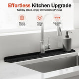 Kitchen Sink Faucet Mat, 30in Extra Long Foldable Silicone Faucet Guard & Splash Guard, 2026 V1258-DP02-F-397