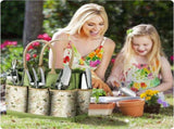 9-piece Garden Set Stainless steel, wooden handles & watering can V1188-MS101-01082-1