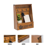 Wooden Key Holder Wall Mounted Storage Box with 3 Key Hooks Home Decor for Entryway Hallway Kitchen V1294-YM0901-10134246