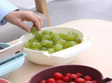 Strainer Bowl 2 Layer Fruit Colander Basket Plastic with Phone Bracket for Kitchen Food White V1294-YM0703-3118230064313