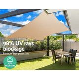 Instahut Shade Sail 4x5m Rectangle 280GSM 98% Sand Shade Cloth SAIL-H-4X5-C-SA