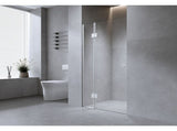 100cm Wall to Wall Frameless Shower Screen Chrome Wall Channel with SS Hinges for Contemporary V63-939071