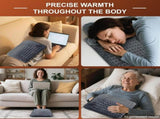 Electric Heated Foot Warmers for Men and Women 16"x16" Double Layer with 6 Temperature & 4 Timer V1107-742-97468-DKG