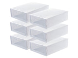 6PCS Shoe Storage Box Large White Thickened Transparent Clamshell Shoe Organizer Case for Home V1294-YM0626-3117220281511